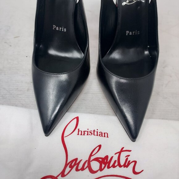 Christian Louboutin Black Strappy Condora Leather Heel Shoe - Picture 8 of 15